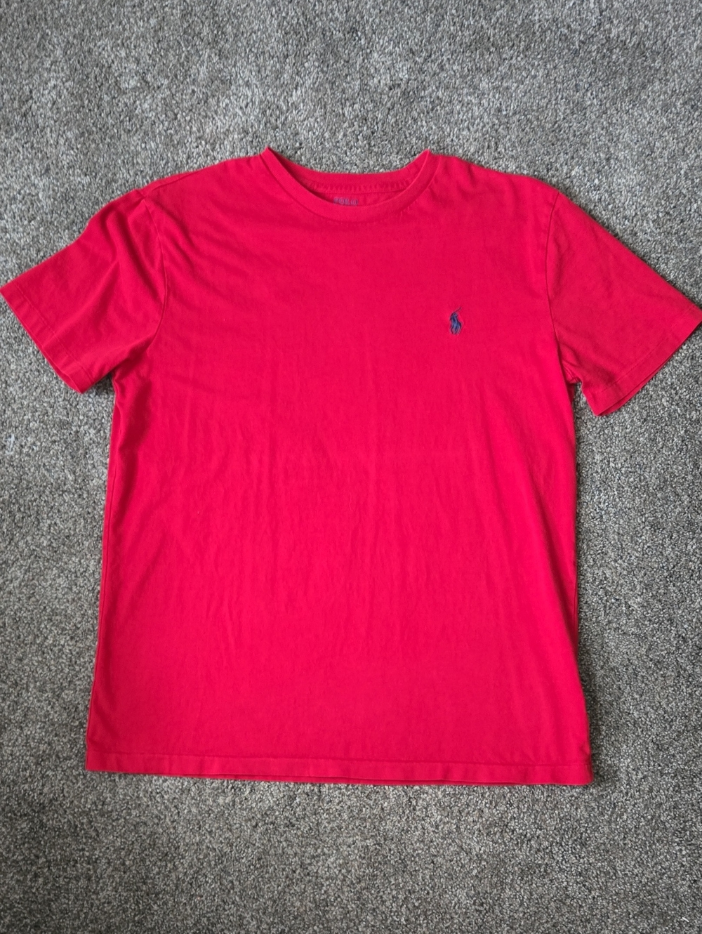 Polo by Ralph Lauren Men’s Red Crewneck Tee with Navy Pony